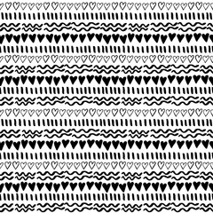 Black and white hand drawn vector seamless pattern suitable for wrapping paper, wallpaper, textile design, web design, stationery and more