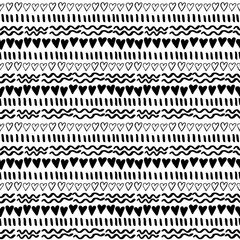 Black and white hand drawn vector seamless pattern suitable for wrapping paper, wallpaper, textile design, web design, stationery and more