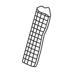 Wafer roll vector icon.Outline vector icon isolated on white background wafer roll.