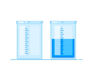 Chemical laboratory glassware vector icons. Vector lab equipment.