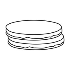 Belgian waffle vector icon.Outline vector icon isolated on white background belgian waffle .