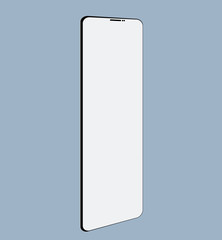 Realistic white iphone on a solated background
