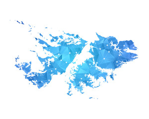Obraz premium Falkland Islands Map - Abstract geometric rumpled triangular low poly style gradient graphic on white background , line dots polygonal design for your . Vector illustration eps 10.