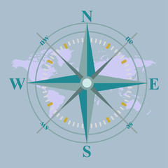 compass design vector illustration with map