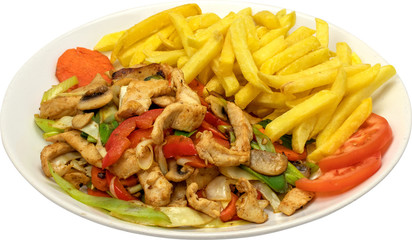 Poulet Kebab, Gemüse Pouletfleisch