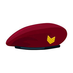 Military beret vector icon.Cartoon vector icon isolated on white background military beret.