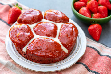 Sweet red velvet brioche cake from Brabant, Netherlands