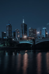 Naklejka premium Melbourne CBD at night