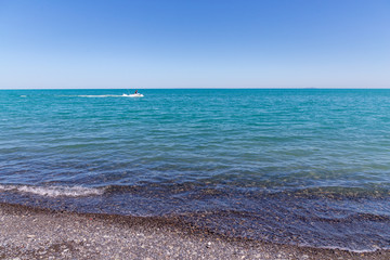 Alakol lake. It is a healing lake in Kazakhstan. Akshi and Kotkuma resorts, Almaty region, Kazakhstan Republic.