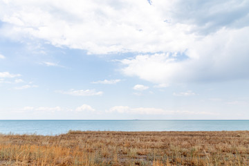 Alakol lake. It is a healing lake in Kazakhstan. Akshi and Kotkuma resorts, Almaty region,...