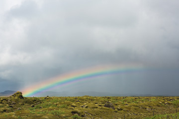 The rainbow comes after the rain