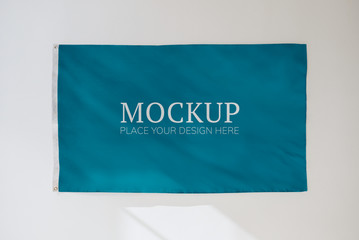 Flag mockup in a white background
