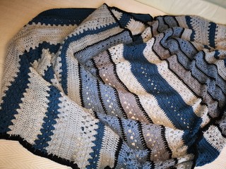 plaid, knitting, needlework, gray, blue, marine,
