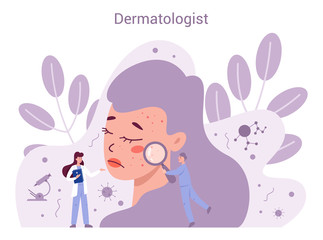 Dermatologist concept. Dermatology specialist, face skin treatment