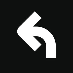 Universal trend geometric arrow isolated on black background