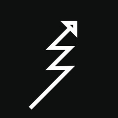 Vector arrow isolated on black background. Perfect suit for web animation add social media greeting cards stickers banners poster concepts and branding