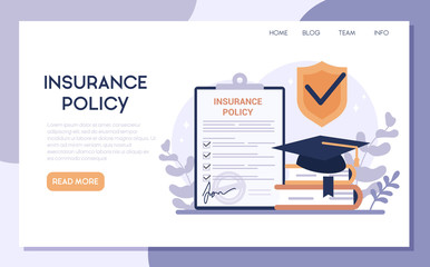 Insurance web banner. Idea of security and protection of education.