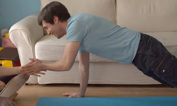 Man doing push-ups with clapping