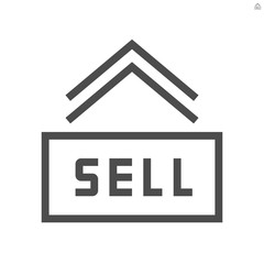 Home for sell vector icon design, 48X48 pixel perfect and editable stroke.