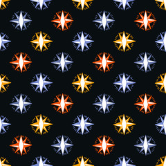 Seamless pattern star doodle.Design print fabric,textile.Abstract ornament.