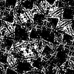 Seamless grunge background. Black and white grunge texture. Monochrome abstract template