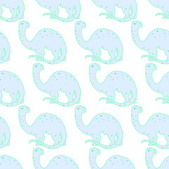 dinosaur blue seamless pattern