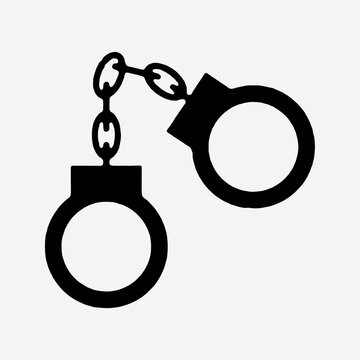 handcuffs single vector icon symbol