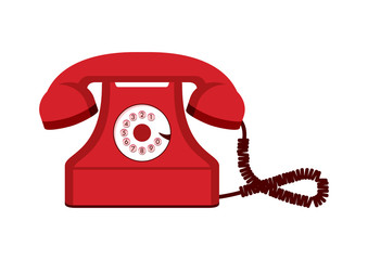Old red telephone vector. Vintage red phone vector. Retro telephone icon. Red telephone icon isolated on a white background