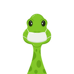 Dinosaur Head in a Medical Mask