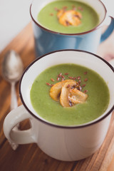 soup with mussels in a cup