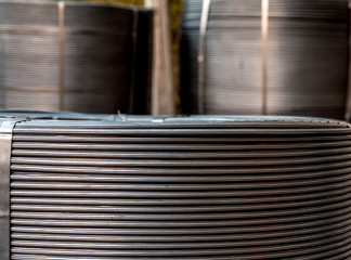 Close up spiral texture of metallurgical wire
