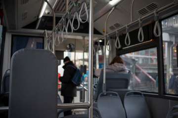 Public transportation bus interior