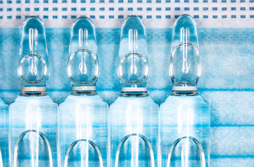 an ampoules bottle with medicine. virus vaccine