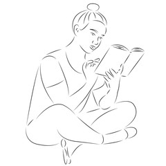 girl is reading a book