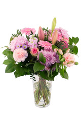 Flower bouquet in a vase isolated