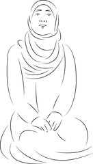 muslim girl is praying