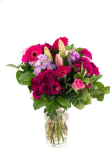 Flower bouquet in a vase isolated