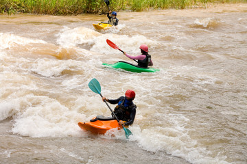 kayaking in the river Thailand