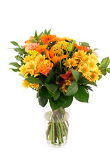 Flower bouquet in a vase isolated