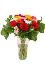 Flower bouquet in a vase isolated