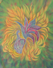  The figure of a pregnant woman, inside of which is painted a woman, ready to be born