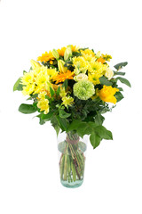 Flower bouquet in a vase isolated