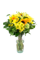 Flower bouquet in a vase isolated