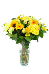 Flower bouquet in a vase isolated