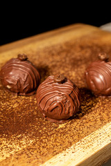 Trufas bombons de café e chocolate