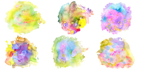 multicolor watercolor background, paint stain