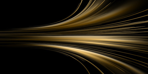 Golden speed wave abstract technology background 