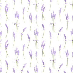 Lavender Seamless Pattern - obrazy, fototapety, plakaty