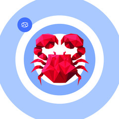 Cancer zodiac sign low poly vector