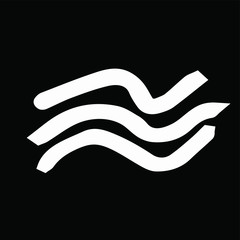 Waves hand drawn icon, modern minimal flat design style. Wave thin line symbol, vector illustration